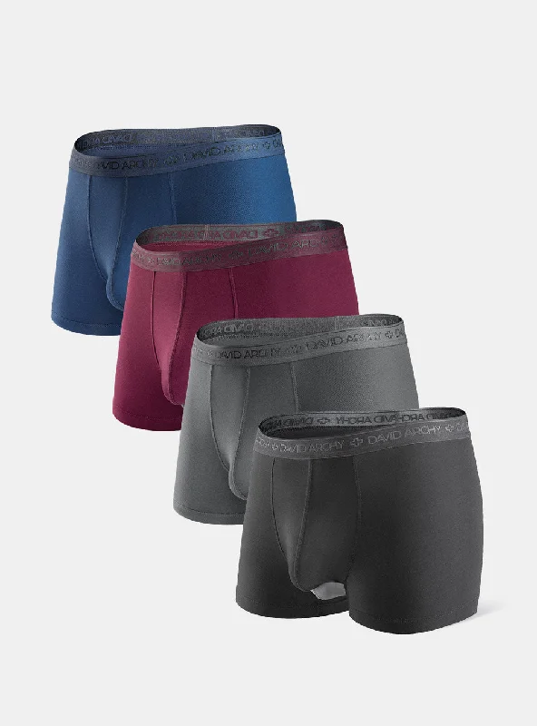 Soft - touch men's trunks for a gentle feel4 Packs Separate Modal Dual Pouch Trunks