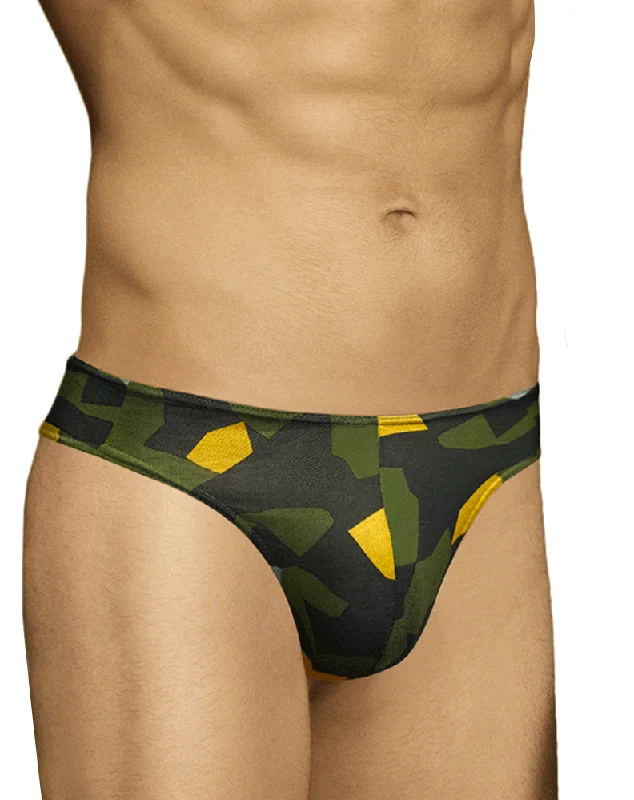 Tag - less men's thongs to prevent irritationDoreanse 1303-prn Camosaic Thong Green