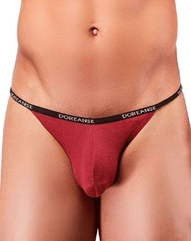 Low - rise men's thongs for a modern styleDoreanse 1330 Ribbed Modal T-Thong Modal Bordeaux