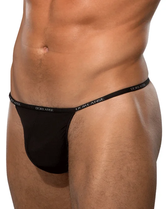 Stretch - lycra men's thongs for flexibilityDoreanse 1390 Aire Thong Microfiber Black