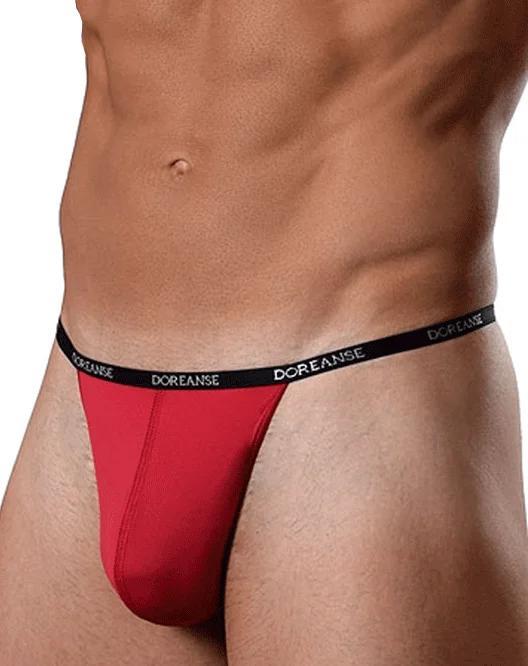 Solid - color men's thongs in simple huesDoreanse 1390 Aire Thong Microfiber Red