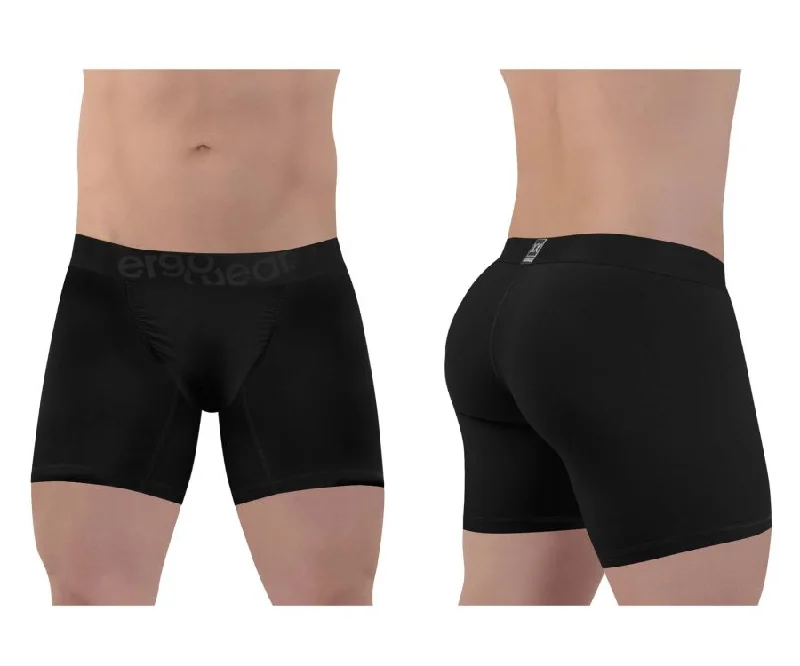 Men's boxer briefs with a soft elastic leg bandErgoWear EW1408 FEEL XX Boxer Briefs Color Black