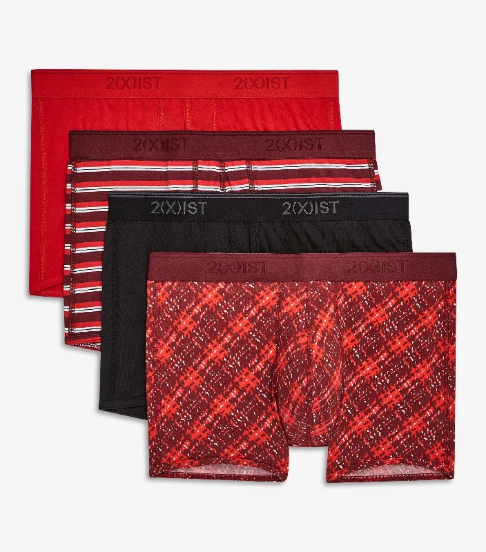 Breathable men's trunks for all - day wearCotton Stretch No Show Trunk 3+1 Bonus Pack