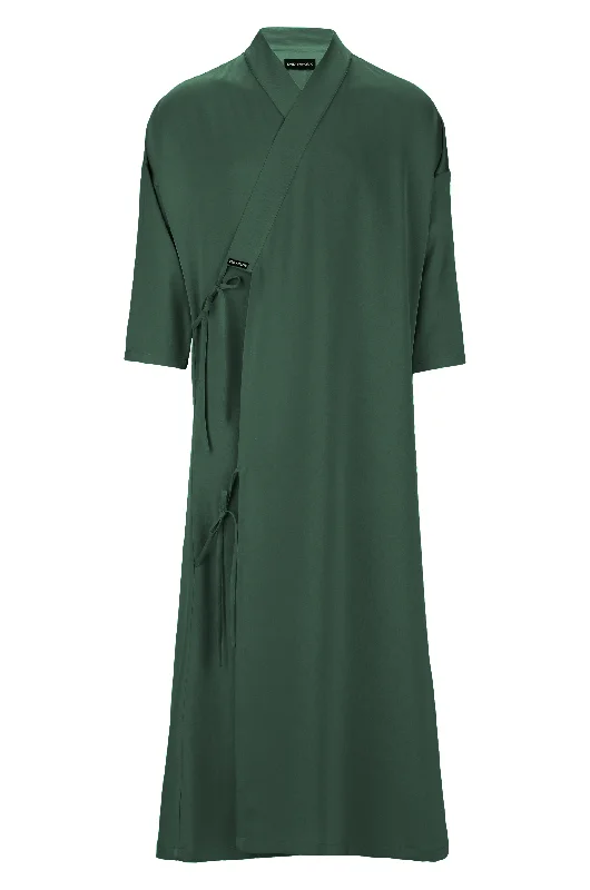 Mesh men's thongs for breathabilityForest Green Tie Detail Bisht
