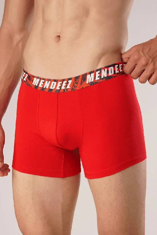 Moisture - wicking men's trunks for active useGraphical Red Boxer Trunk