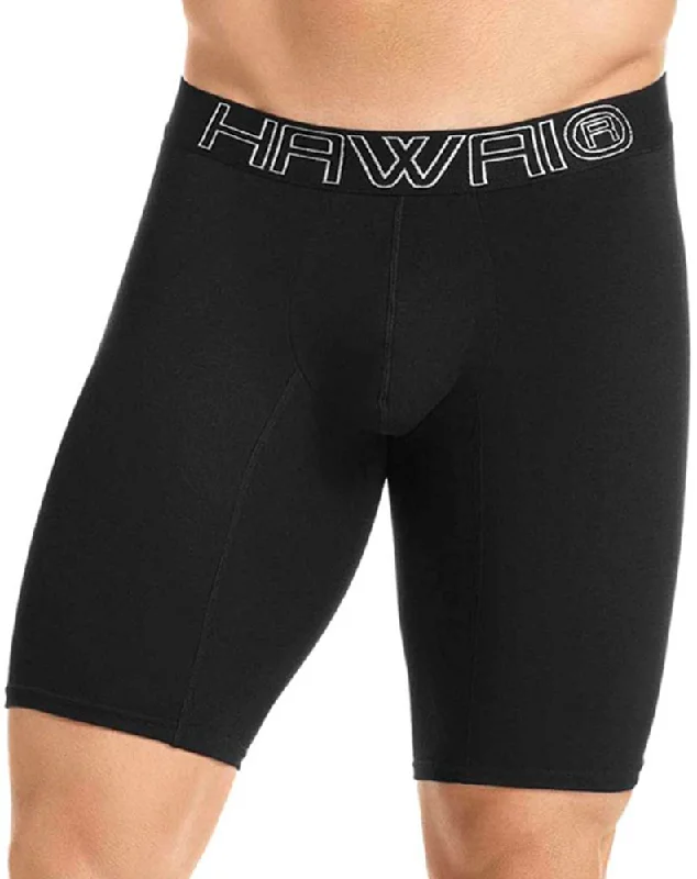 Moisture - wicking men's boxer briefs for sports activitiesHawai 41903 Solid Athletic Boxer Briefs Black