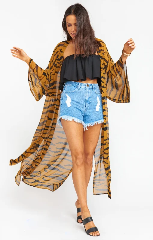 Neon - colored men's thongs for a bold statementHelena Kimono ~ Great Tiger