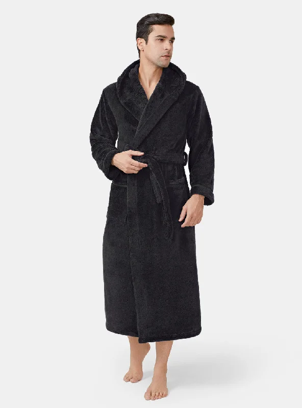 Leather men's thongs for a fetish lookHooded Soft Coral Fleece Robe