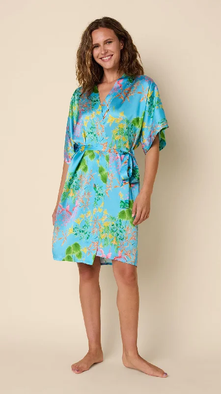 Organic men's thongs for an eco - friendly optionHummingbird Silk Kimono Robe