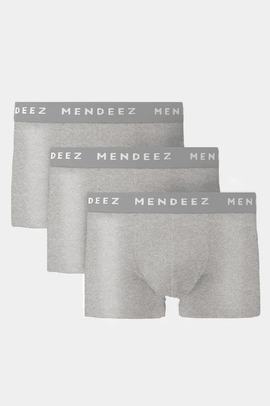 Printed men's trunks with eye - catching motifsJacquard Boxer Trunks - Pack of 3 - Heather Grey Printed men's trunks with eye - catching motifsJacquard Boxer Trunks - Pack of 3 - Heather Grey
