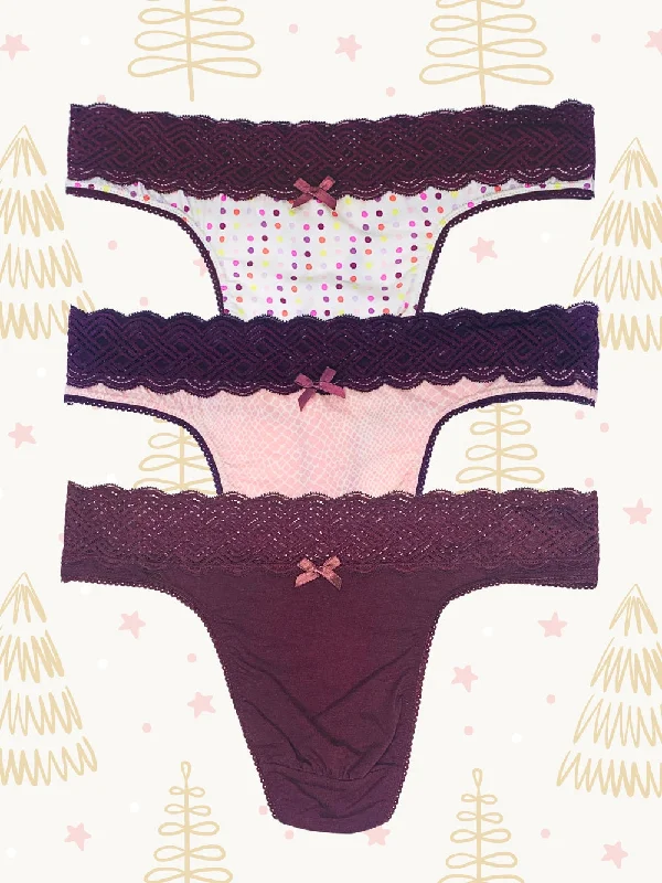Organic men's thongs for an eco - friendly optionJuliette Thong 3-Pack