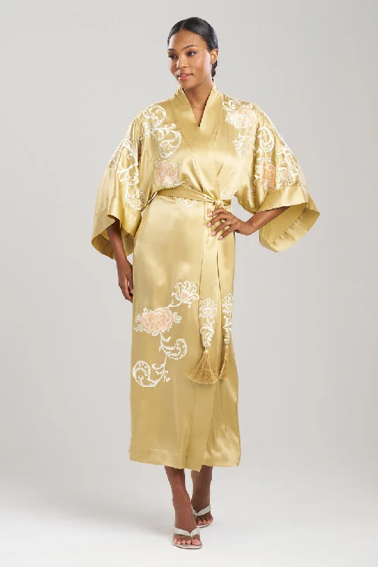 Rhinestone - embellished men's thongs for glamourKey Essentials Embroidered Floral Scroll Tassel Silk Robe Rhinestone - embellished men's thongs for glamourKey Essentials Embroidered Floral Scroll Tassel Silk Robe