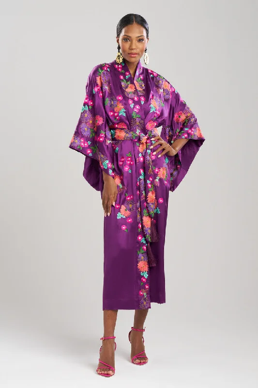 Soft - fabric men's thongs for a gentle touchKey Essentials Embroidered Kimono Silk Robe Soft - fabric men's thongs for a gentle touchKey Essentials Embroidered Kimono Silk Robe