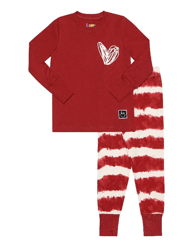 Seamless men's thongs for a discreet lookKids Pima Cotton Doodles Pajamas Legging Playwear Set Red