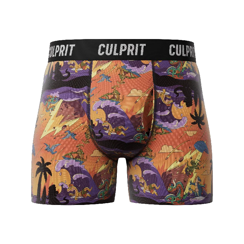 Printed men's boxer briefs with fun designsLast Wave 🦕☄️ Boxer Briefs w/ Fly