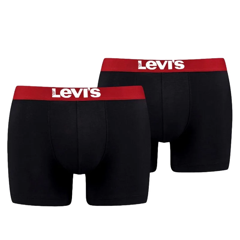 Organic cotton men's boxer briefs for sensitive skinLevi's 2 Pack Solid Basic Boxer Brief - Black/Red Organic cotton men's boxer briefs for sensitive skinLevi's 2 Pack Solid Basic Boxer Brief - Black/Red
