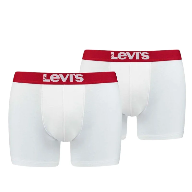 Athletic - style men's boxer briefs for active lifestylesLevi's 2 Pack Solid Basic Boxer Brief - White/White