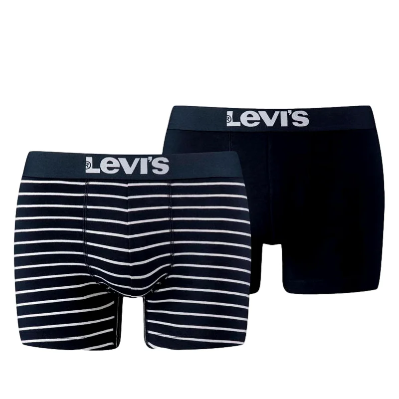 Anti - odor men's boxer briefs for long - lasting freshnessLevi's 2 Pack Vintage Stripe Boxer Brief - Navy Anti - odor men's boxer briefs for long - lasting freshnessLevi's 2 Pack Vintage Stripe Boxer Brief - Navy