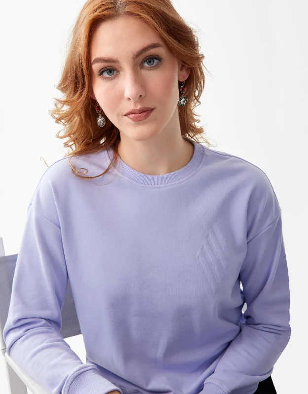 Cotton men's thongs for basic comfortLight French Terry Logo Embossed Sweatshirt Light Blue Cotton men's thongs for basic comfortLight French Terry Logo Embossed Sweatshirt Light Blue