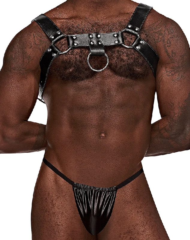 Studded men's sexy underwear for an edgy appealMale Power 590-266 Leather Aries Harness Black Studded men's sexy underwear for an edgy appealMale Power 590-266 Leather Aries Harness Black
