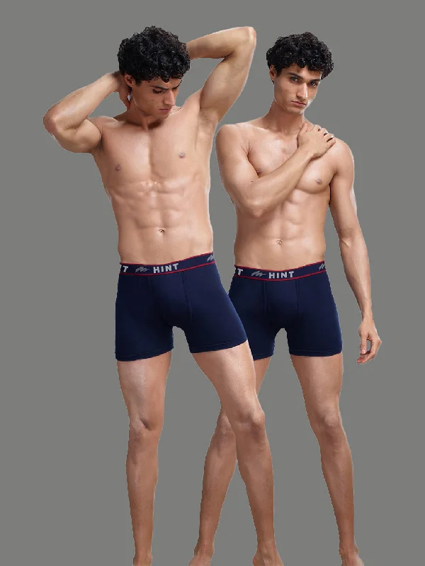 Low - rise men's trunks for a trendy lookHINT IN METRO LONG TRUNK # PLAIN ( Pack of 2 )