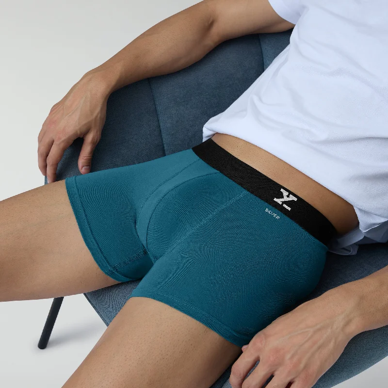 Men's trunks with a reinforced crotch areaAero Silver Cotton Trunks Green Emerald