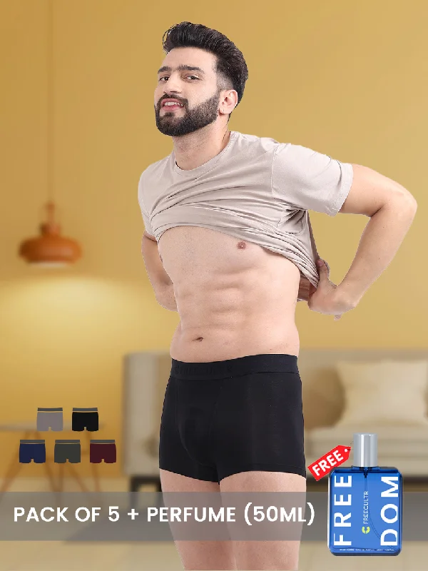 Men's trunks with a contoured pouch designMen's Anti-Bacterial Micro Modal Trunk (Pack of 5) Men's trunks with a contoured pouch designMen's Anti-Bacterial Micro Modal Trunk (Pack of 5)