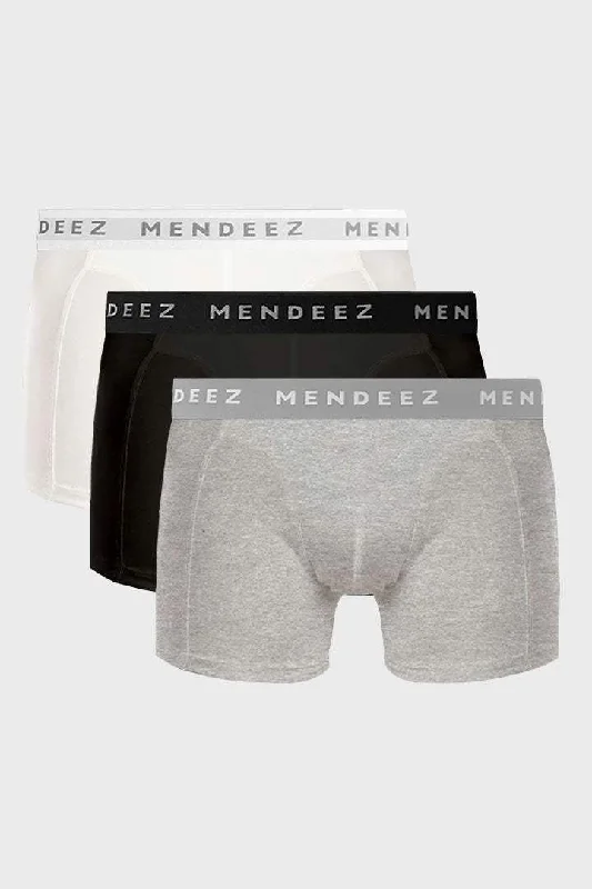 Designer men's boxer briefs with a premium lookBoxer Briefs - Heather Grey, Black & White Pack Of 3 Designer men's boxer briefs with a premium lookBoxer Briefs - Heather Grey, Black & White Pack Of 3