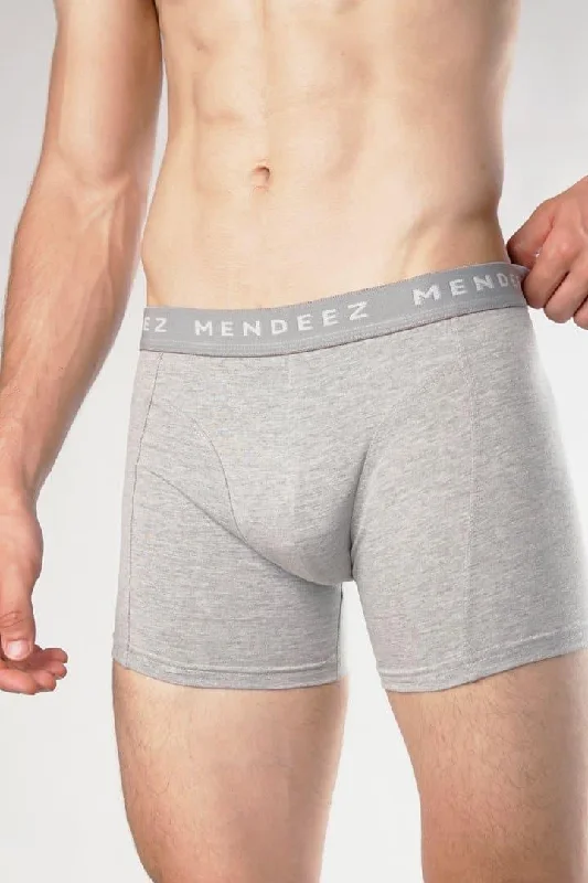 Mesh - paneled men's boxer briefs for ventilationBoxer Briefs - Heather Grey