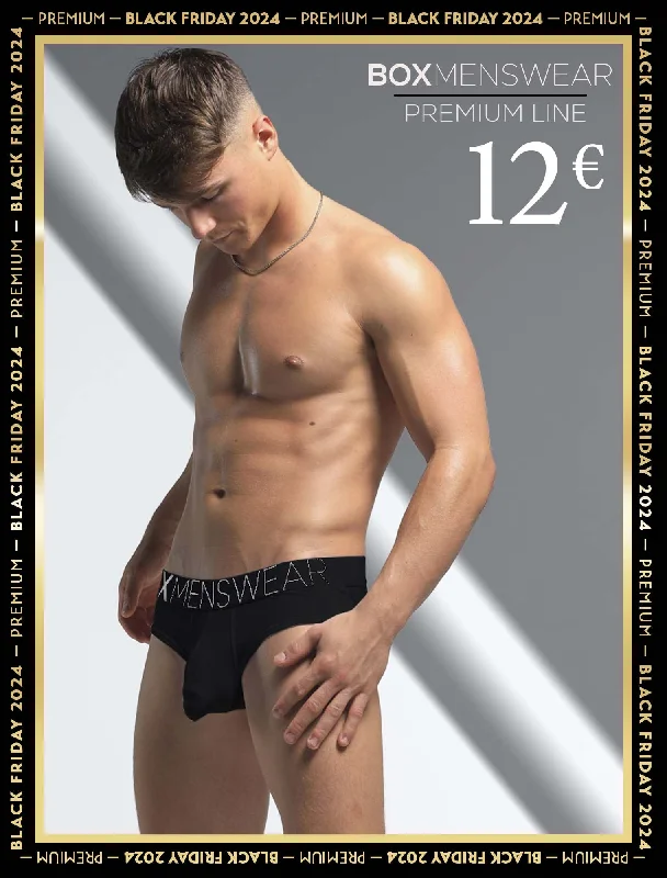 Men's trunks with a quick - dry fabricMens Hipster Trunks: Defined Crotch - Black