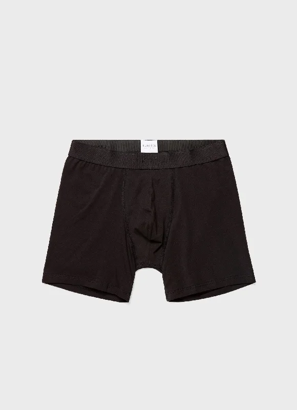 Tag - less men's boxer briefs to prevent irritationMen's Stretch Cotton Boxer Briefs in Black Tag - less men's boxer briefs to prevent irritationMen's Stretch Cotton Boxer Briefs in Black