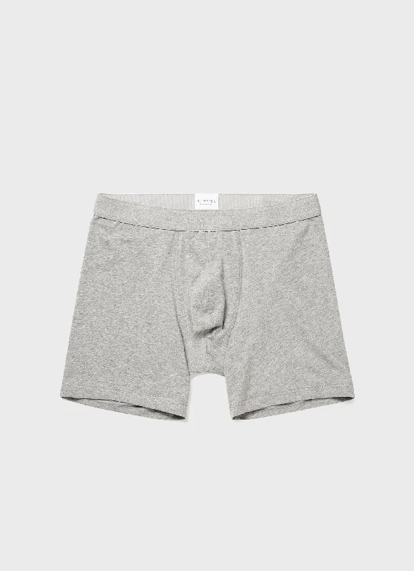 High - rise men's boxer briefs for extra supportMen's Stretch Cotton Boxer Briefs in Grey Melange High - rise men's boxer briefs for extra supportMen's Stretch Cotton Boxer Briefs in Grey Melange