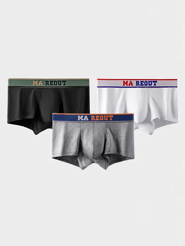 Men's trunks with a wide elastic waistbandMen's Pure Cotton Simple Letters Trunks