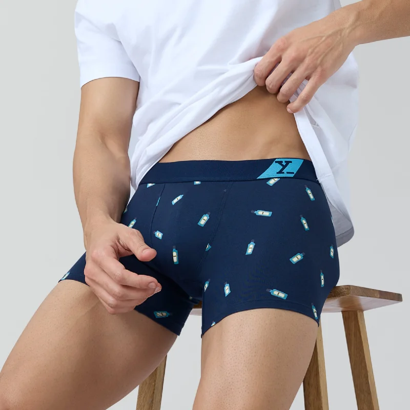 Patterned men's trunks, like camo or dotsSplash Cotton Stretch Trunks Gin Blue