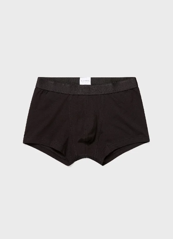 Tag - less men's trunks for irritation - free comfortMen's Stretch Cotton Trunks in Black