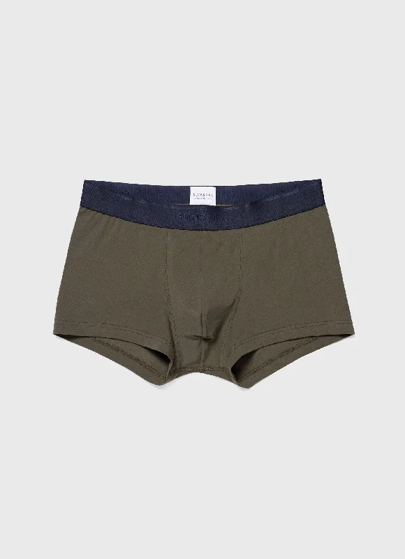 Men's trunks with a contoured pouch designMen's Stretch Cotton Trunks in Khaki