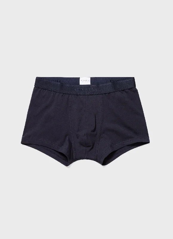Soft - touch men's trunks for a gentle feelMen's Stretch Cotton Trunks in Navy