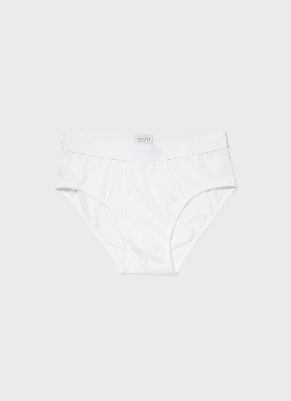 Men's briefs with a lace trim for a touch of flairMen's Superfine Cotton Briefs in White Men's briefs with a lace trim for a touch of flairMen's Superfine Cotton Briefs in White
