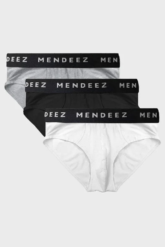 Silky men's briefs for a luxurious feelBriefs - White, Black & Heather Grey Pack Of 3 Silky men's briefs for a luxurious feelBriefs - White, Black & Heather Grey Pack Of 3