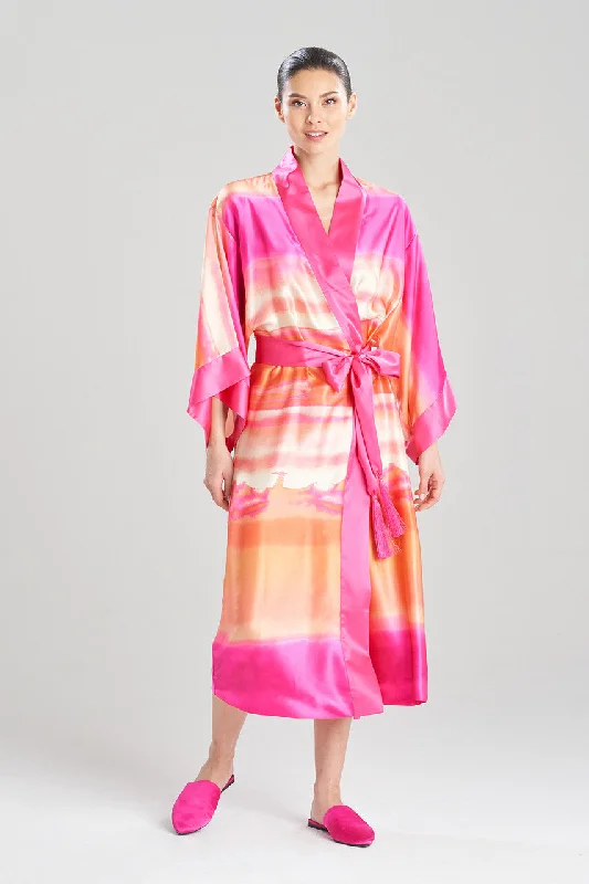 Neon - colored men's thongs for a bold statementMinako Long Silk Robe