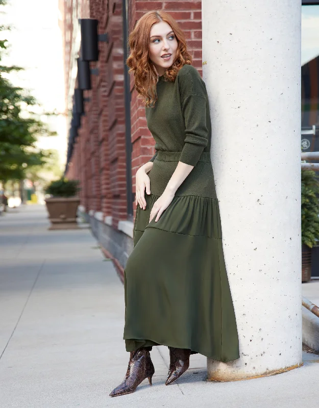 Neon - colored men's thongs for a bold statementMock Neck Knit and Soft Tiered Skirt and Top Set Olive Neon - colored men's thongs for a bold statementMock Neck Knit and Soft Tiered Skirt and Top Set Olive