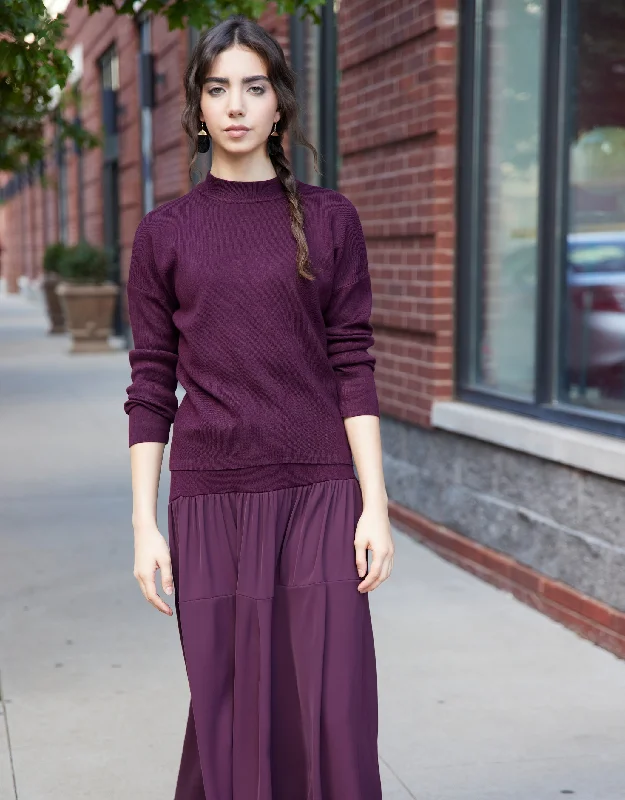 Patterned men's thongs, such as stripes or polka dotsMock Neck Knit and Soft Tiered Skirt and Top Set Burgundy Patterned men's thongs, such as stripes or polka dotsMock Neck Knit and Soft Tiered Skirt and Top Set Burgundy