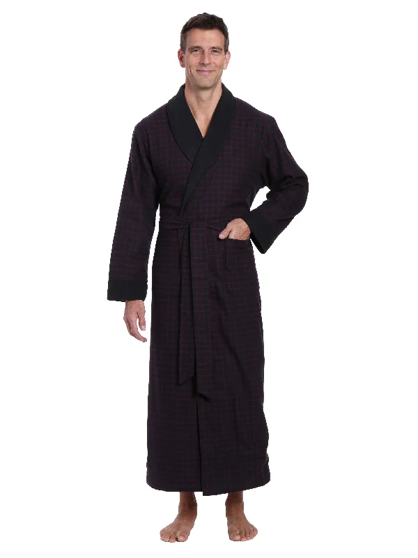 Organic men's thongs for an eco - friendly optionMens Premium 100% Cotton Flannel Fleece Lined Robe - Checks - Black-Fig Organic men's thongs for an eco - friendly optionMens Premium 100% Cotton Flannel Fleece Lined Robe - Checks - Black-Fig