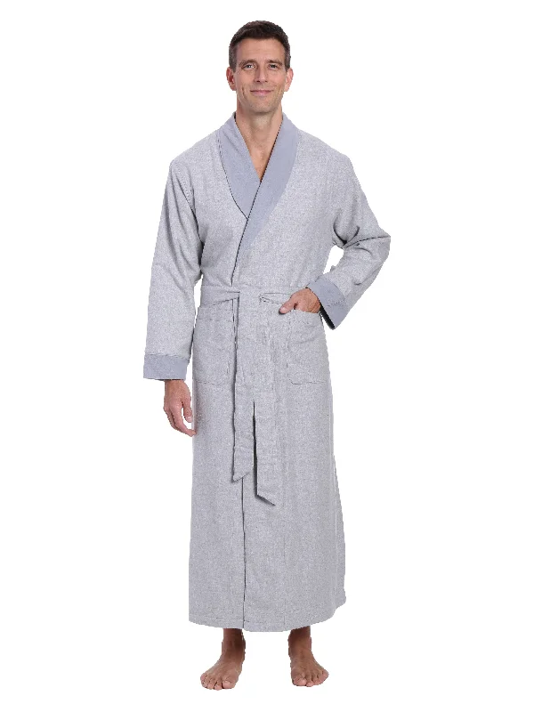Cotton men's thongs for basic comfortMens Premium 100% Cotton Flannel Fleece Lined Robe - Heather Gray Cotton men's thongs for basic comfortMens Premium 100% Cotton Flannel Fleece Lined Robe - Heather Gray