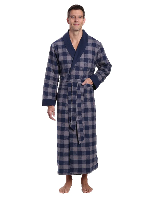 Leather men's thongs for a fetish lookMens Premium 100% Cotton Flannel Fleece Lined Robe - Gingham Checks - Charcoal-Navy Leather men's thongs for a fetish lookMens Premium 100% Cotton Flannel Fleece Lined Robe - Gingham Checks - Charcoal-Navy