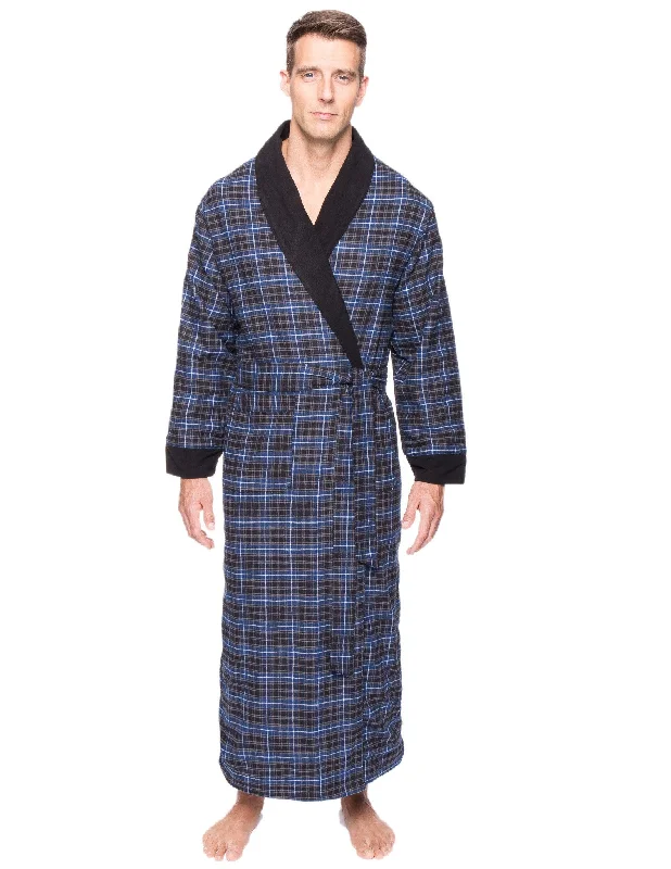 Solid - color men's thongs in simple huesMen's Premium 100% Cotton Flannel Fleece Lined Robe