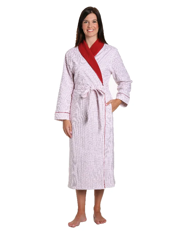 Low - rise men's thongs for a modern styleWomen's Premium Flannel Fleece Lined Robe - Geo Mosaic White-Red Low - rise men's thongs for a modern styleWomen's Premium Flannel Fleece Lined Robe - Geo Mosaic White-Red