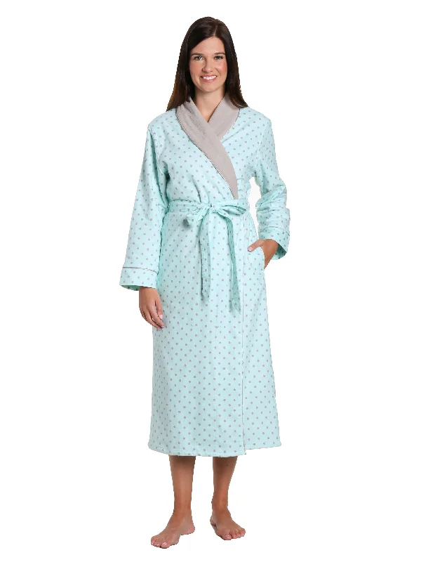 Designer men's thongs with a high - end finishWomen's Premium Flannel Fleece Lined Robe - Dots Diva Aqua-Gray Designer men's thongs with a high - end finishWomen's Premium Flannel Fleece Lined Robe - Dots Diva Aqua-Gray