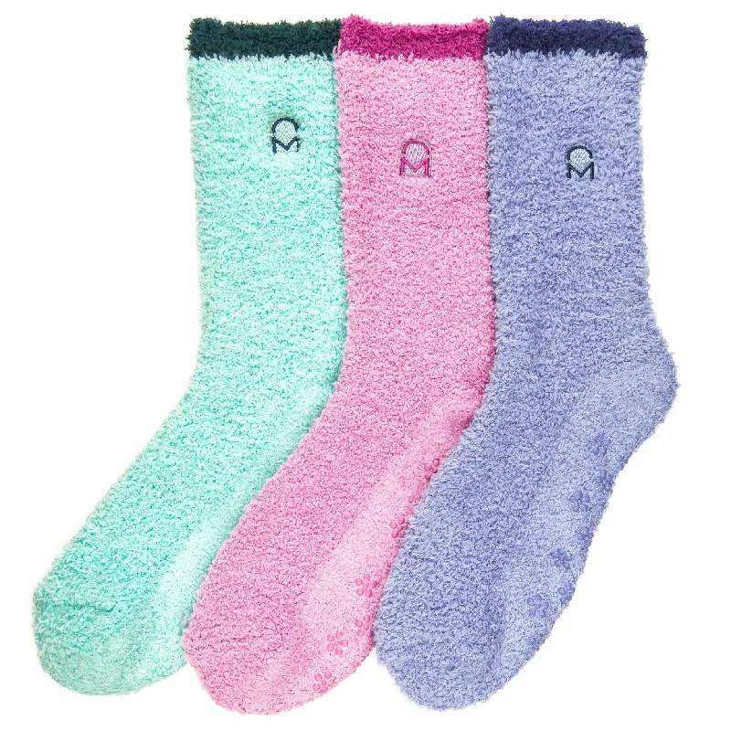 Athletic - style men's thongs for sportsWomen's (3 Pairs) Soft Anti-Skid Fuzzy Winter Crew Socks - Set A9
