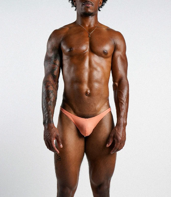 Rhinestone - embellished men's thongs for glamourPeach Rimless Thong